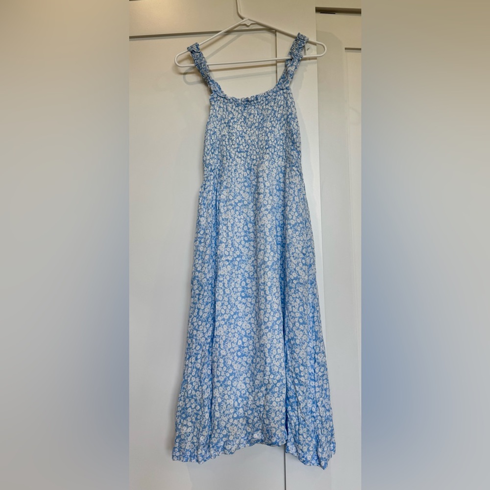 Lost + Wander Seaside Breeze - Sky Blue Floral Midi Dress